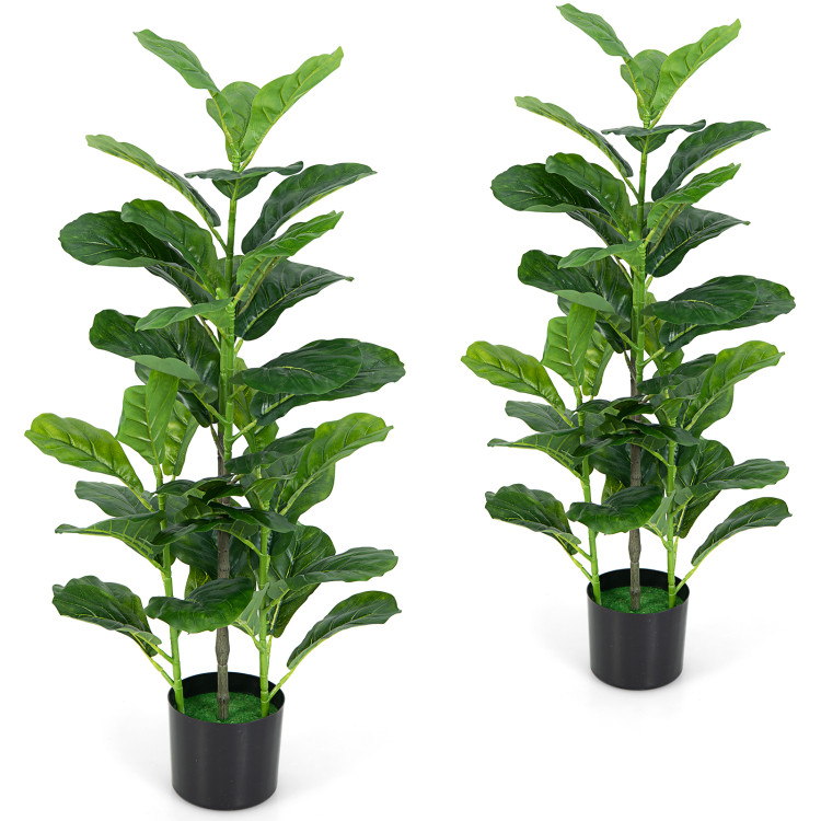 2-Pack Artificial Fiddle Leaf Fig Tree for Indoor and OutdoorCostway Gallery View 1 of 10