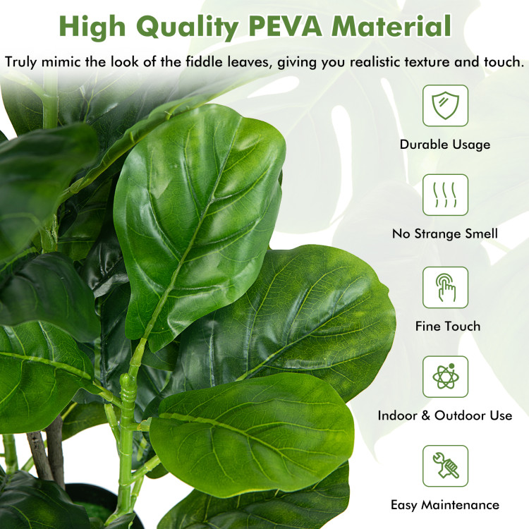 2-Pack Artificial Fiddle Leaf Fig Tree for Indoor and OutdoorCostway Gallery View 3 of 10