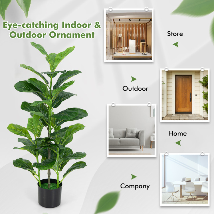 2-Pack Artificial Fiddle Leaf Fig Tree for Indoor and OutdoorCostway Gallery View 5 of 10