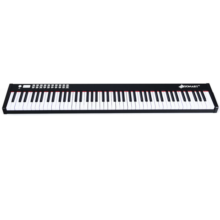 88-Key Portable Full-Size Semi-weighted Digital Piano Keyboard-BlackCostway Gallery View 7 of 11