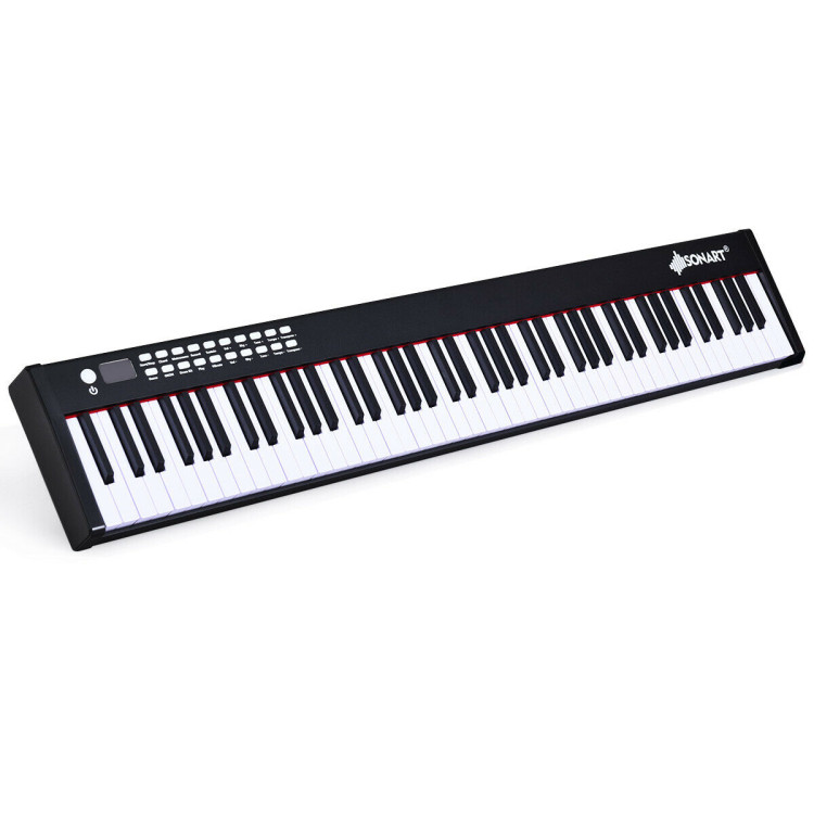 88-Key Portable Full-Size Semi-weighted Digital Piano Keyboard-BlackCostway Gallery View 11 of 11