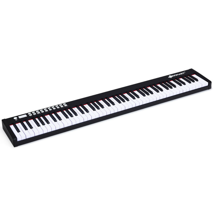 88-Key Portable Full-Size Semi-weighted Digital Piano Keyboard-BlackCostway Gallery View 8 of 11