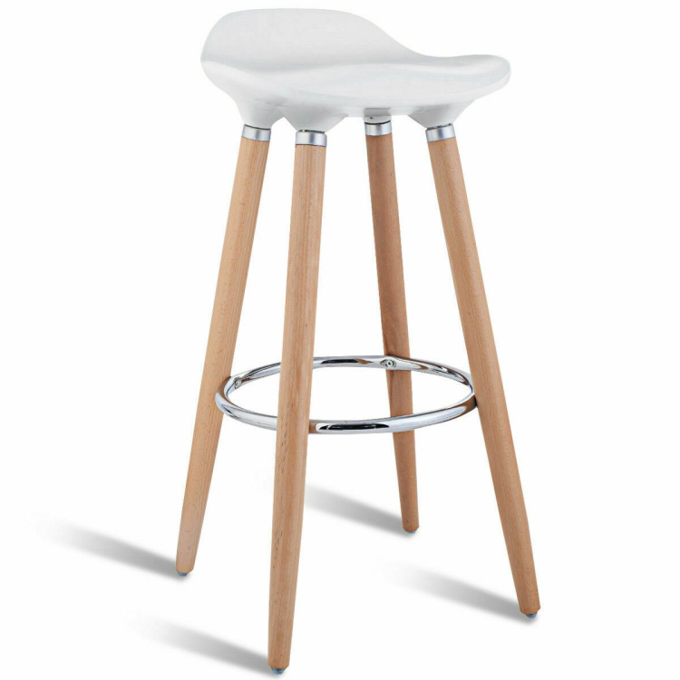 Set of 2 ABS Bar Stools with Wooden LegsCostway Gallery View 5 of 11