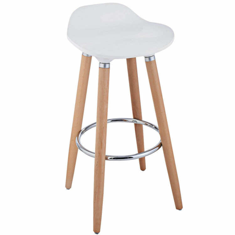 Set of 2 ABS Bar Stools with Wooden LegsCostway Gallery View 6 of 11