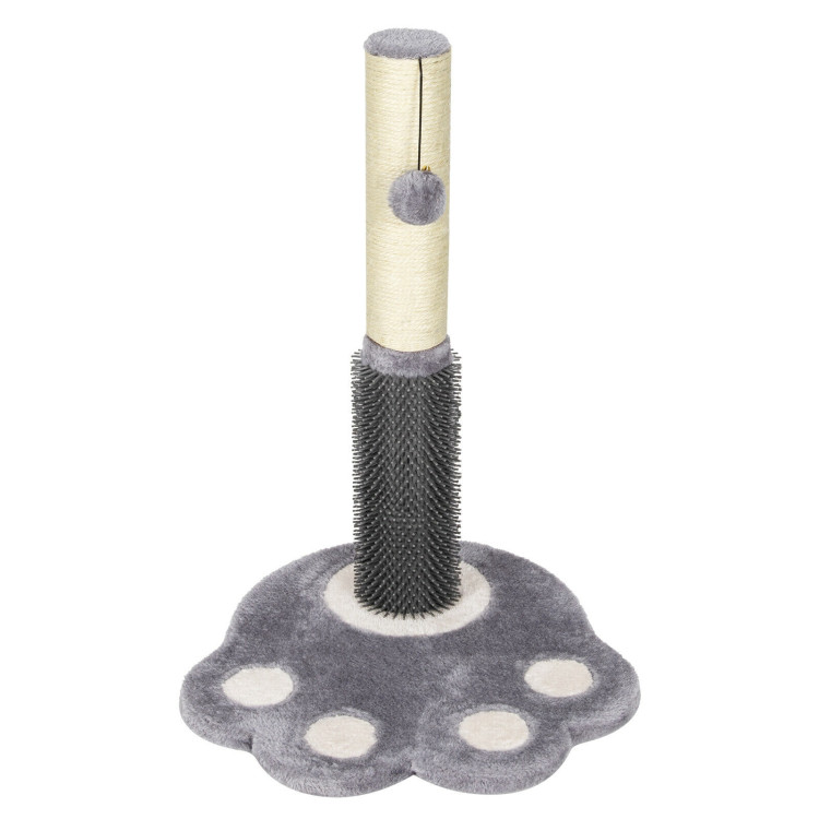 20.5 inch Tall Cat Scratching Post Claw Scratcher with Sisal Rope and Plush Ball-GrayCostway Gallery View 8 of 12