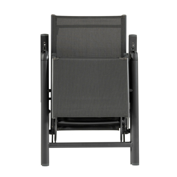 Outdoor Folding Lounge Chair with 7 Adjustable Backrest and Footrest Positions-GrayCostway Gallery View 9 of 12