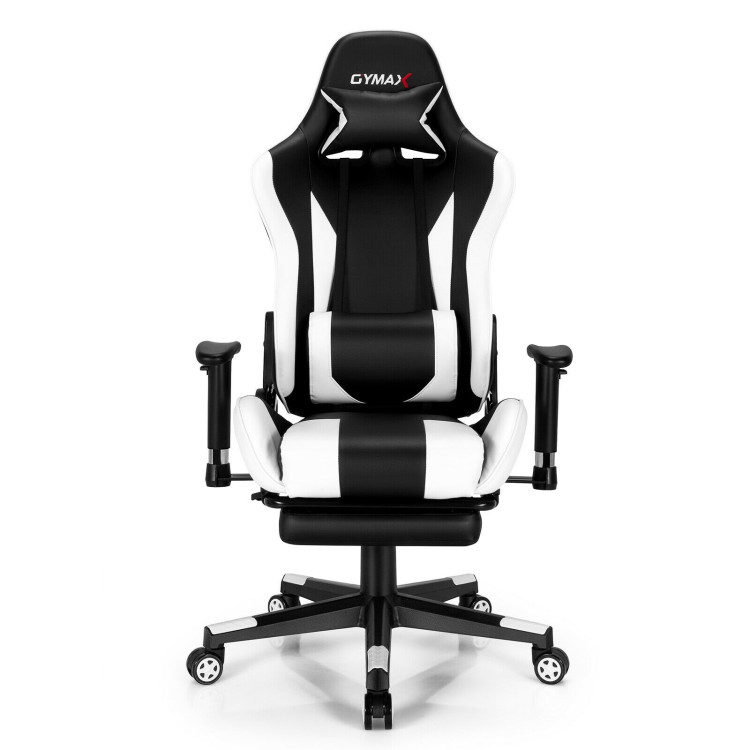 High Back Ergonomic Massage Computer Gaming Chair with USB Massage Lumbar PillowCostway Gallery View 4 of 13