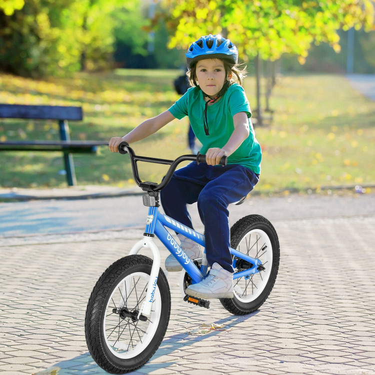 16 Inch Kids Bike Bicycle with Training Wheels for 5-8 Years Old Kids-BlueCostway Gallery View 1 of 10
