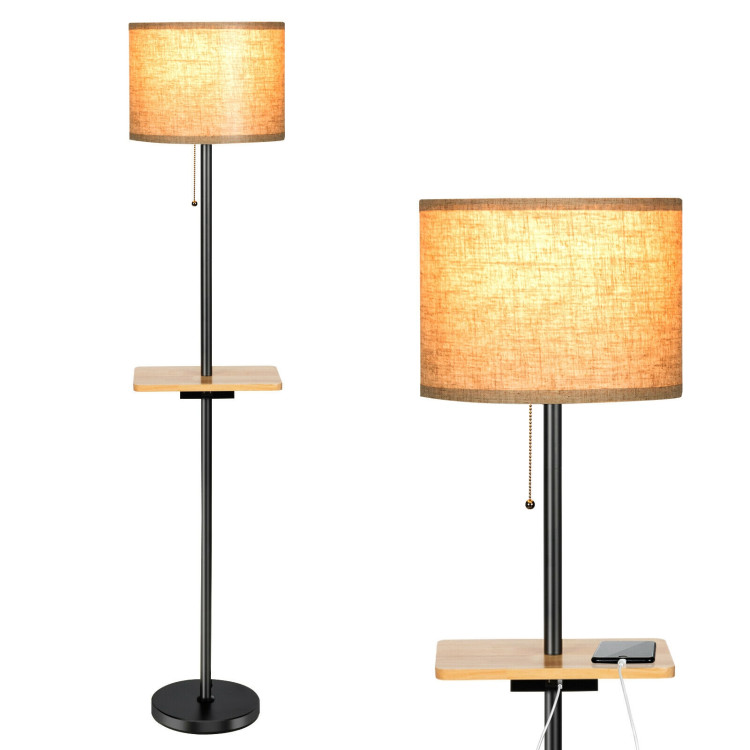 Modern Floor Lamp with Tray TableCostway Gallery View 8 of 11