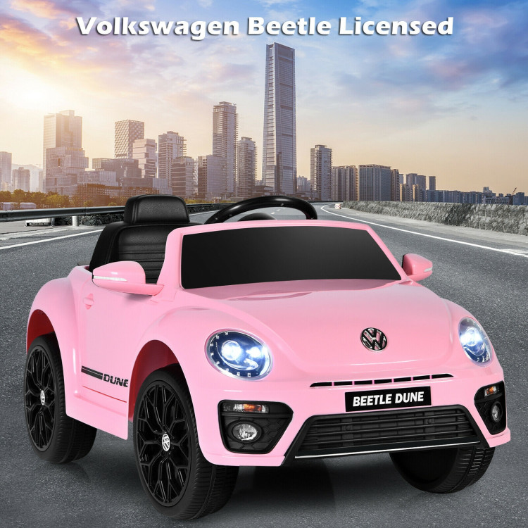 VW Beetle Kinderauto mit Musik & 2 Beleuchtungsmodi inkl. 2,4G