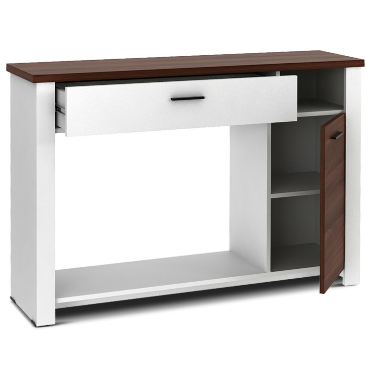 48 Inch Console Table with Drawer and CabinetCostway Gallery View 7 of 11