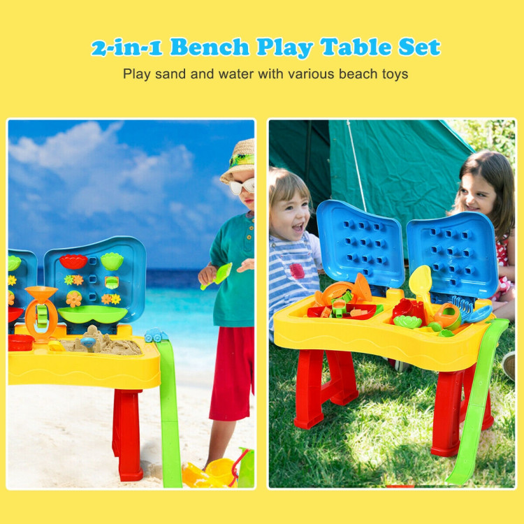 2-in-1 Kids Sand and Water Table Activity Play Table with AccessoriesCostway Gallery View 12 of 12