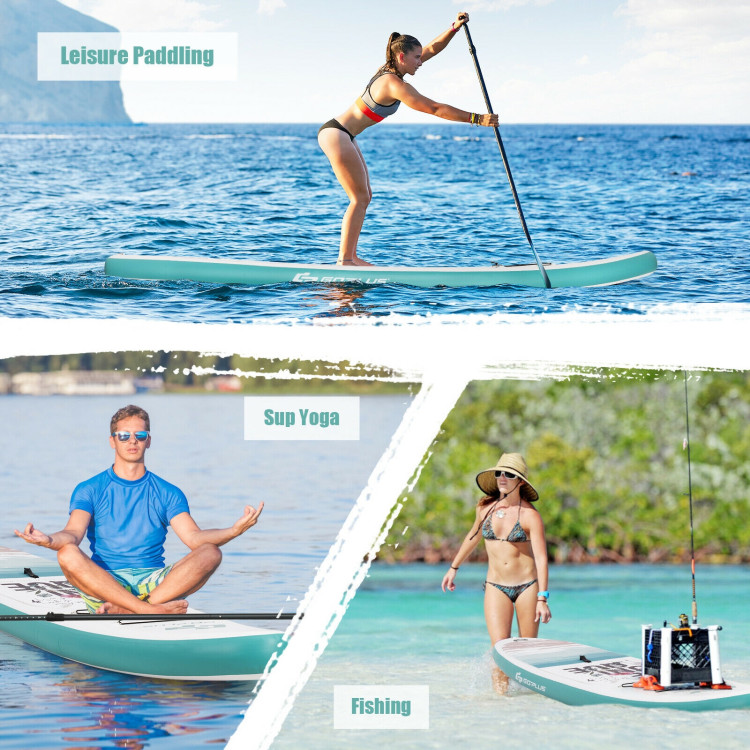 10.5 ft Inflatable Stand Up Paddle Board Surfboard with Aluminum Paddle Pump-10.5 ftCostway Gallery View 7 of 12
