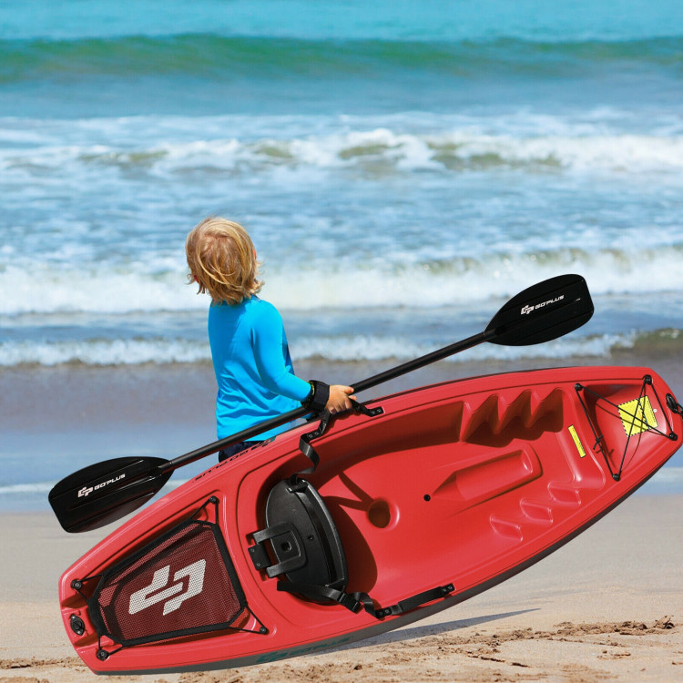 6 Feet Youth Kids Kayak with Bonus Paddle and Folding Backrest for Kid Over  5 - Costway