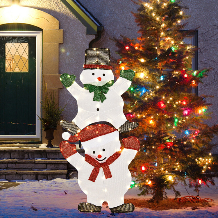 54 Inch Snowman Xmas Decorations with UL Certified PlugCostway Gallery View 2 of 11
