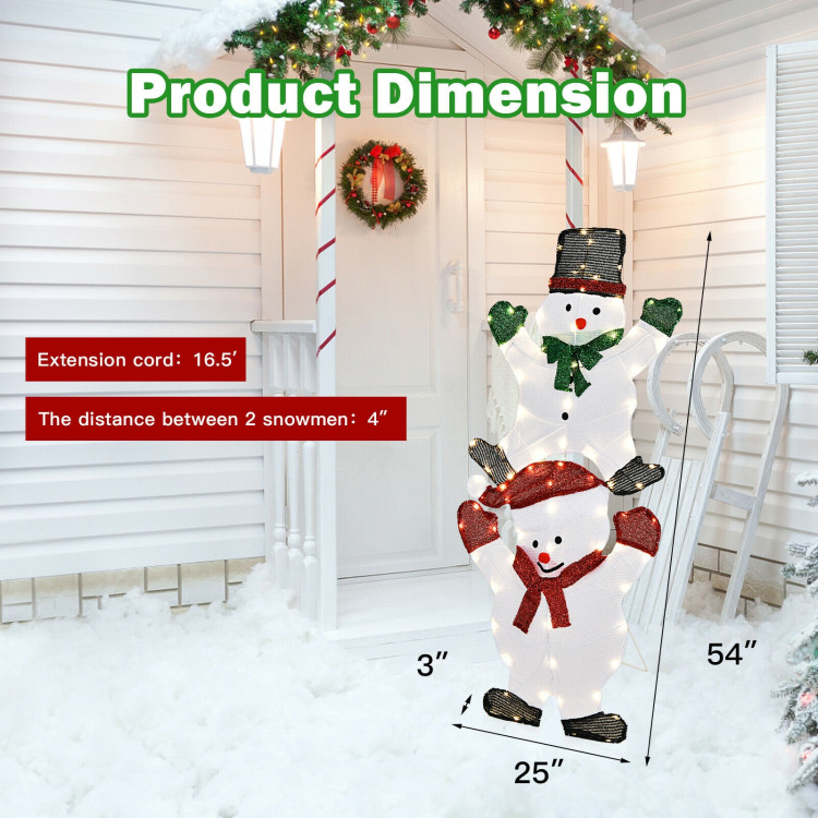 54 Inch Snowman Xmas Decorations with UL Certified PlugCostway Gallery View 4 of 11