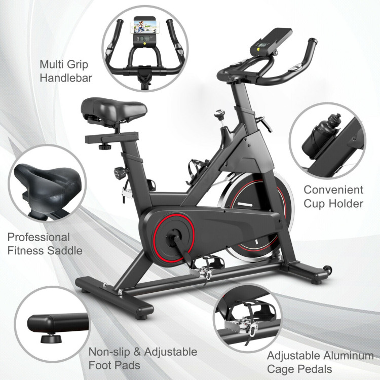 Stationary Exercise Bike with Adjustable Fitness SaddleCostway Gallery View 9 of 12
