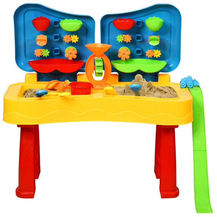 2-in-1 Kids Sand and Water Table Activity Play Table with AccessoriesCostway Gallery View 3 of 12