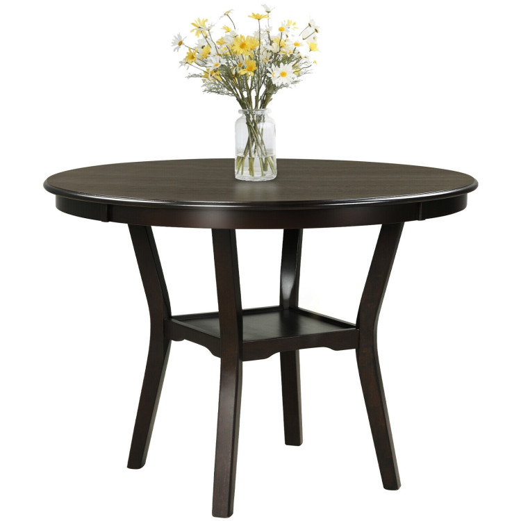 42 Inch 2-tier Round Dining Table with Storage ShelfCostway Gallery View 11 of 11
