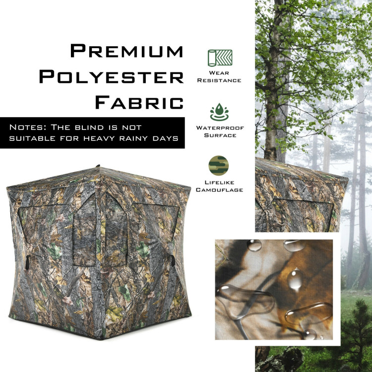 3 Person Portable Hunting Blind Pop-Up Ground Tent with Gun Ports and Carrying BagCostway Gallery View 5 of 12