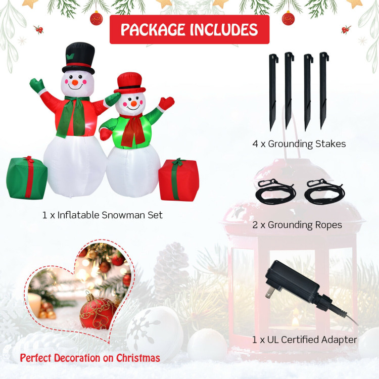 6 Feet Christmas Inflatable Snowmen Blow Up Christmas DecorationCostway Gallery View 5 of 10