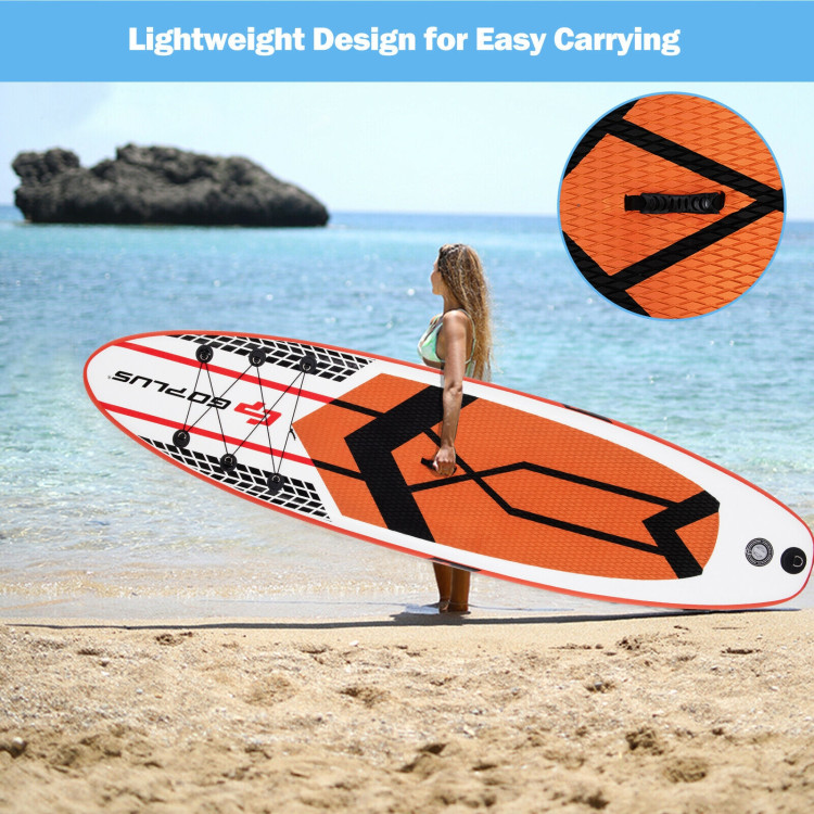 10.5 Feet Inflatable Stand Up Paddle Board with Carrying Bag and Aluminum Paddle-MCostway Gallery View 10 of 12