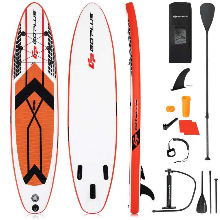 10.5 Feet Inflatable Stand Up Paddle Board with Carrying Bag and Aluminum Paddle-MCostway Gallery View 1 of 12