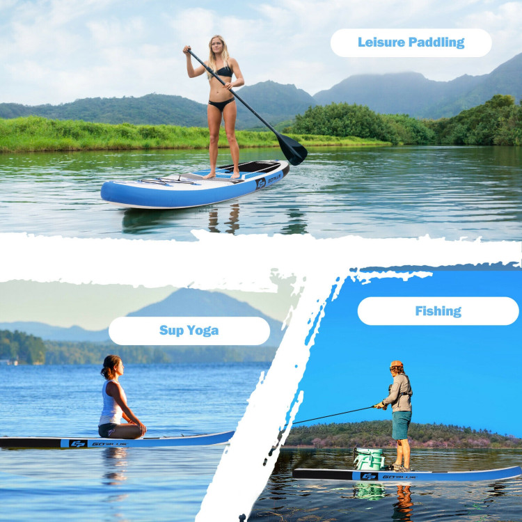 10.5 Feet Inflatable Stand Up Paddle Board with Carrying Bag and Aluminum Paddle-MCostway Gallery View 9 of 12