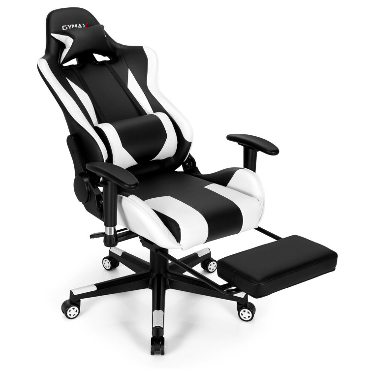 High Back Ergonomic Massage Computer Gaming Chair with USB Massage Lumbar PillowCostway Gallery View 9 of 13