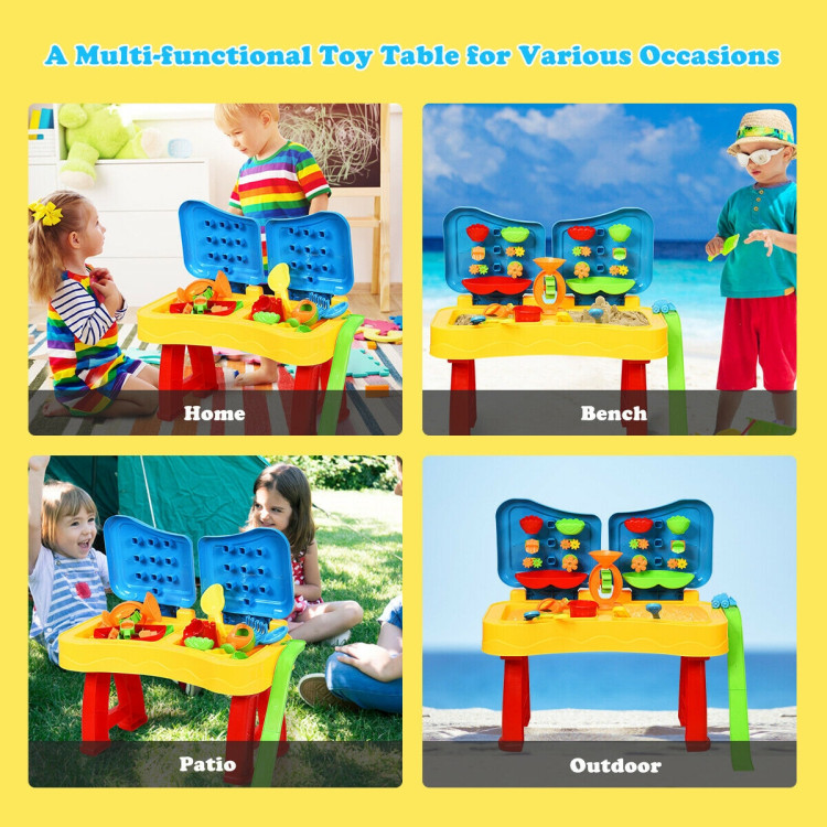 2-in-1 Kids Sand and Water Table Activity Play Table with AccessoriesCostway Gallery View 11 of 12