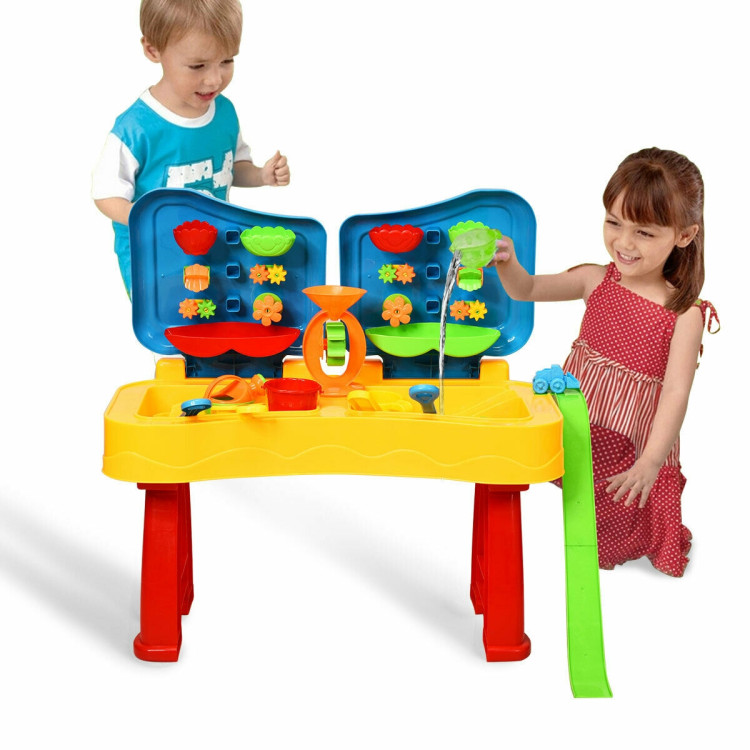 2-in-1 Kids Sand and Water Table Activity Play Table with AccessoriesCostway Gallery View 10 of 12