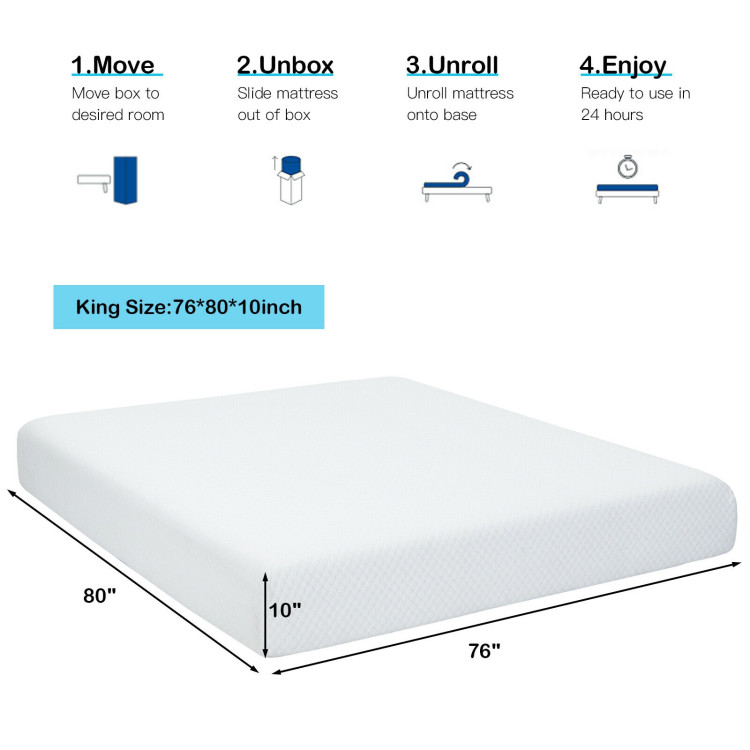 10 Inch Air Foam Pressure Relief Bed Mattress with Removable Soft Cover ...