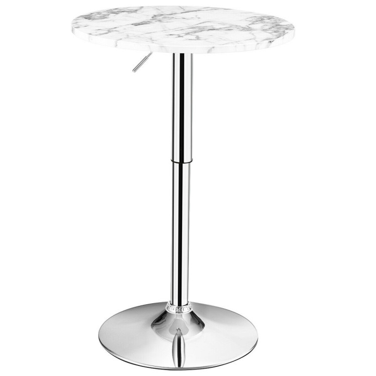 360° Swivel Cocktail Pub Table with Sliver Leg and Base-WhiteCostway Gallery View 3 of 10