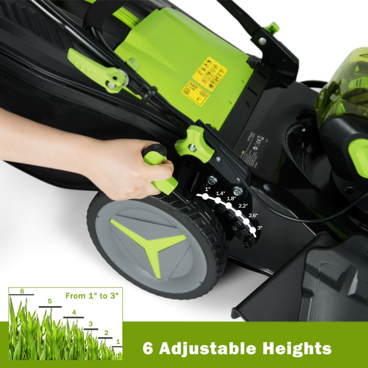 40V 18 Inch Brushless Cordless Push Lawn Mower 4.0Ah Batteries and 2 Chargers-GreenCostway Gallery View 8 of 10