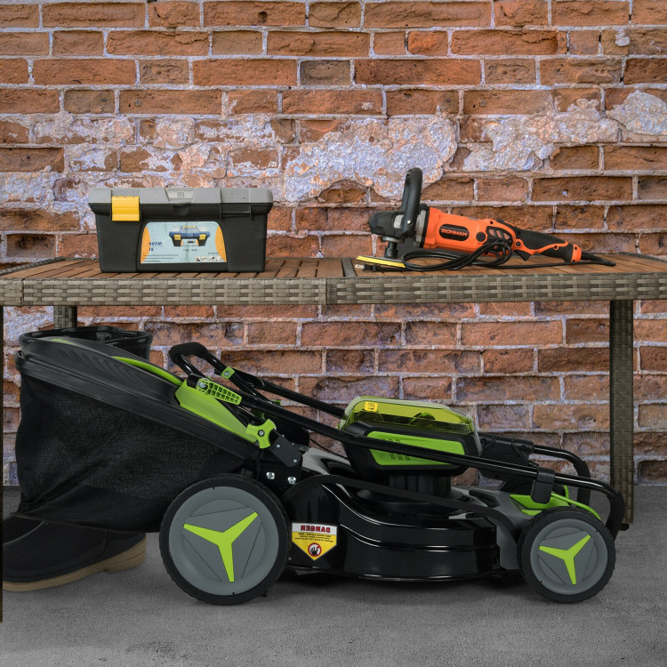 40V 18 Inch Brushless Cordless Push Lawn Mower 4.0Ah Batteries and 2 Chargers-GreenCostway Gallery View 1 of 10