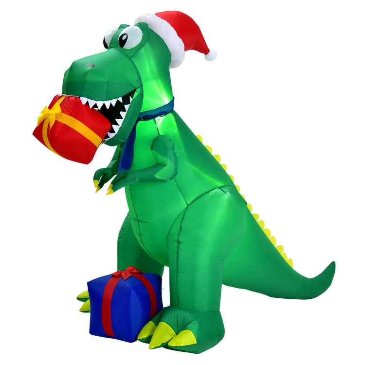 6 Feet Christmas Inflatable Dinosaur for Indoor and OutdoorCostway Gallery View 4 of 11