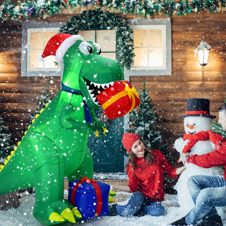 6 Feet Christmas Inflatable Dinosaur for Indoor and OutdoorCostway Gallery View 2 of 11