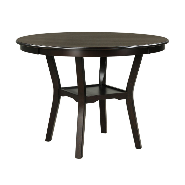 42 Inch 2-tier Round Dining Table with Storage ShelfCostway Gallery View 1 of 11