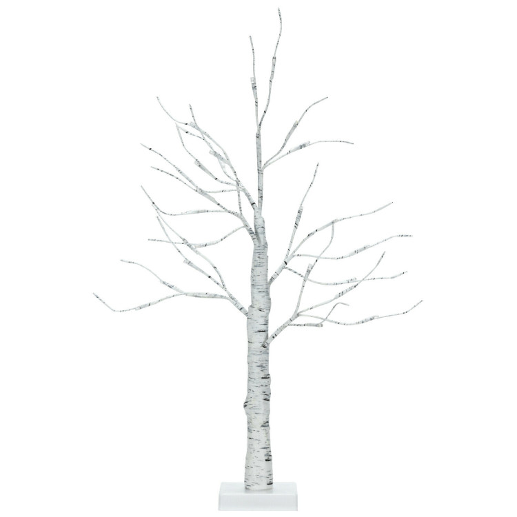 2 Feet Pre-lit White Twig Birch Tree Battery Powered for Christmas HolidayCostway Gallery View 1 of 11
