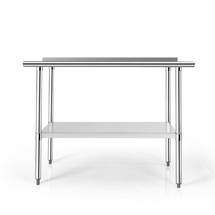 Stainless Steel Table for Prep and Work with Backsplash-24 x 48 inchCostway Gallery View 7 of 10