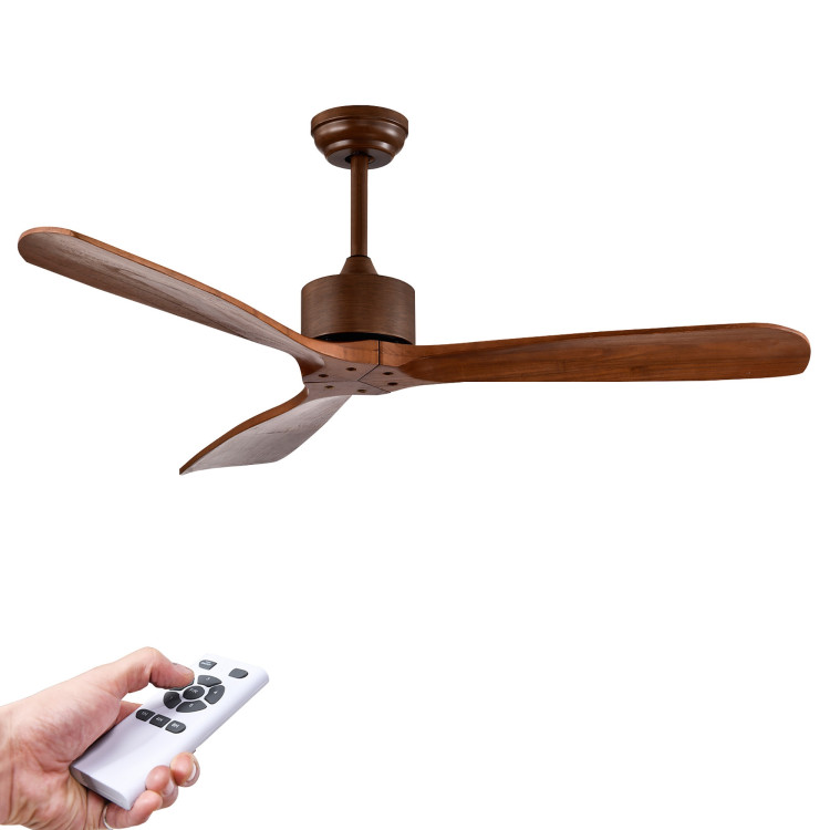 52 Inch Modern Ceiling Fan Indoor Outdoor Brushed Nickel Finish with RemoteCostway Gallery View 3 of 9