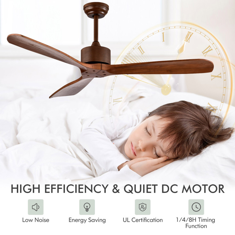 52 Inch Modern Ceiling Fan Indoor Outdoor Brushed Nickel Finish with RemoteCostway Gallery View 2 of 9