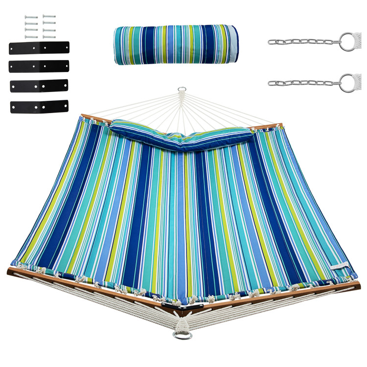 Patio Hammock Foldable Portable Swing Chair Bed with Detachable PillowCostway Gallery View 3 of 9