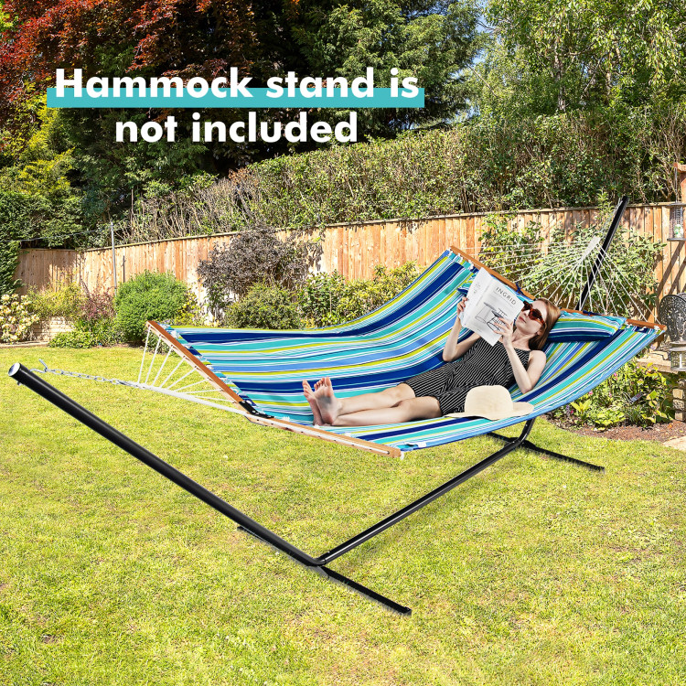 Patio Hammock Foldable Portable Swing Chair Bed with Detachable PillowCostway Gallery View 7 of 9