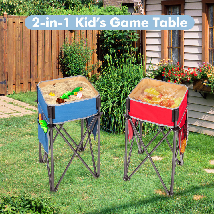 2 Pieces Folding Camping Tables with Large Capacity Storage Sink for PicnicCostway Gallery View 2 of 11