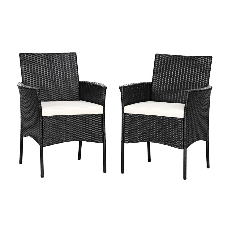 2 Pieces Patio Wicker Chairs with Cozy Seat CushionsCostway Gallery View 3 of 13