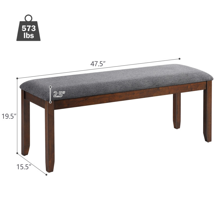 Upholstered Entryway Bench Footstool with Wood LegsCostway Gallery View 5 of 10
