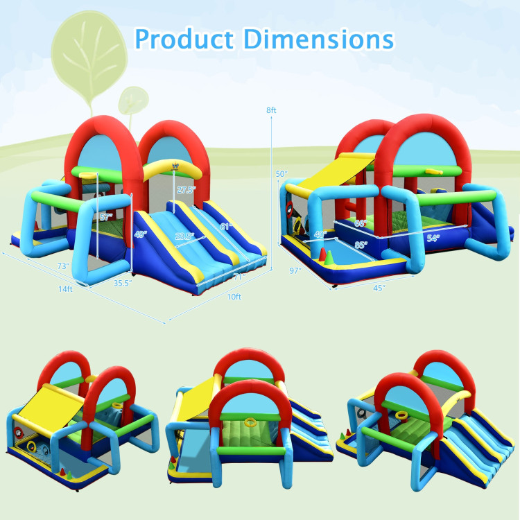 Inflatable Jumping Castle Bounce House with Dual Slides without BlowerCostway Gallery View 4 of 9