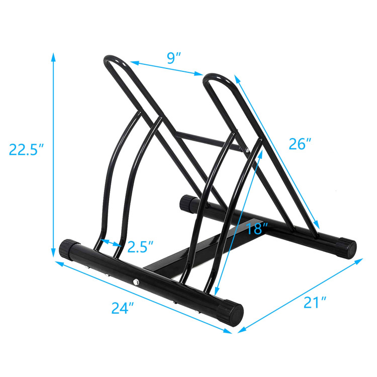 Bike Stand Cycling Rack Floor Storage Organizer for 2-BicycleCostway Gallery View 4 of 10