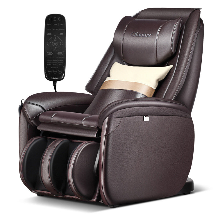 Full Body Zero Gravity Massage Chair with Pillow-BrownCostway Gallery View 6 of 11